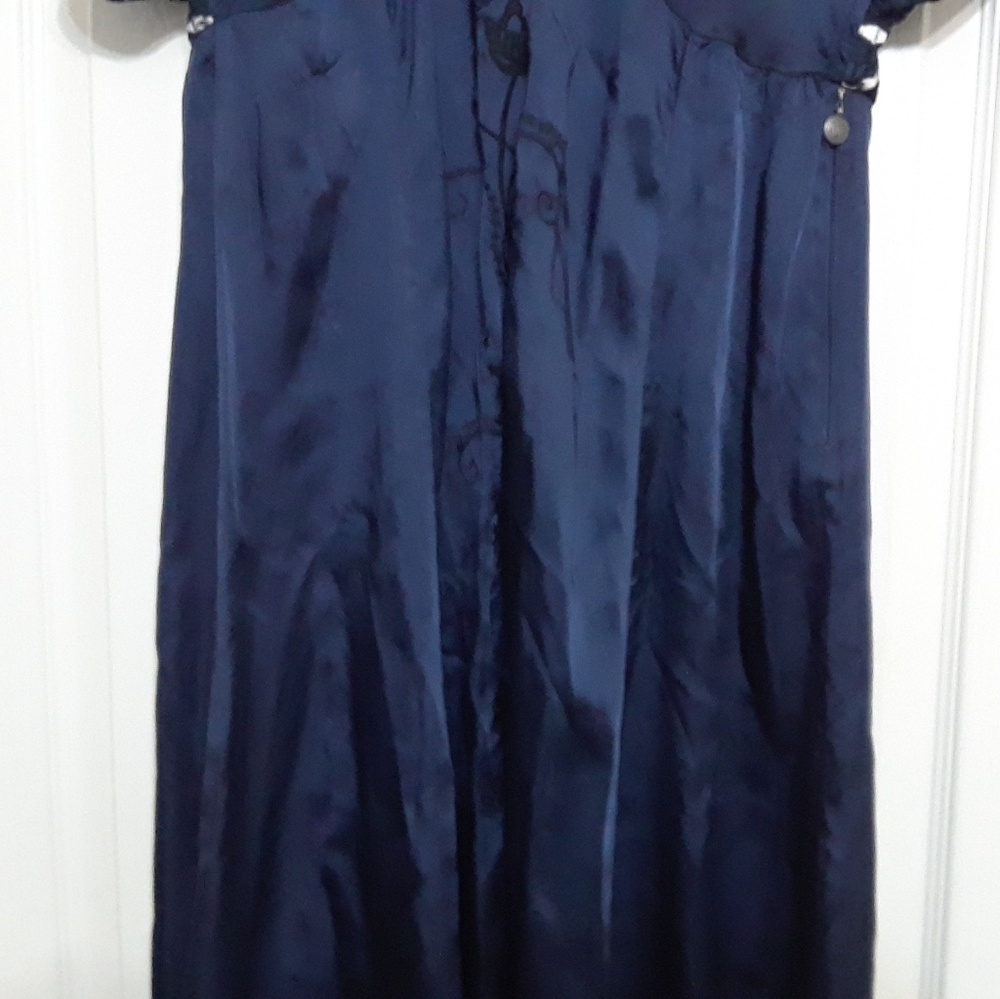 Odd Molly Blue Silky Embroidered Dress - Picture 2 of 4
